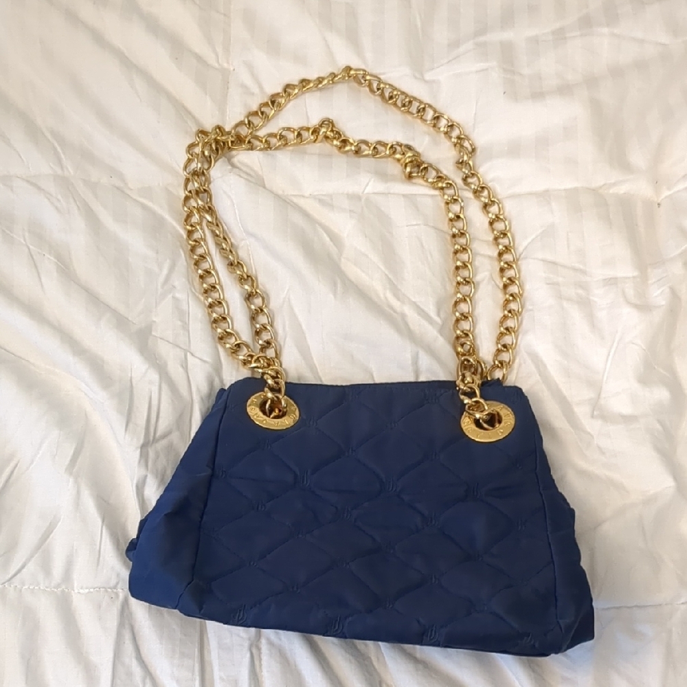 ✨Luxurious Blue Shoulder Bag with Gold Chain